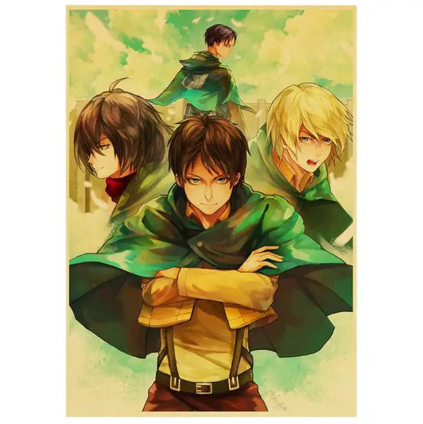 Poster Le Trio Et Livaï En Peinture - District SNK 1 Poster Le Trio Et Livaï En Peinture - District SNK