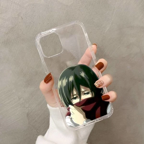 Coque IPhone Transparente Mikasa écharpe - District SNK 1 Coque IPhone Transparente Mikasa écharpe - District SNK