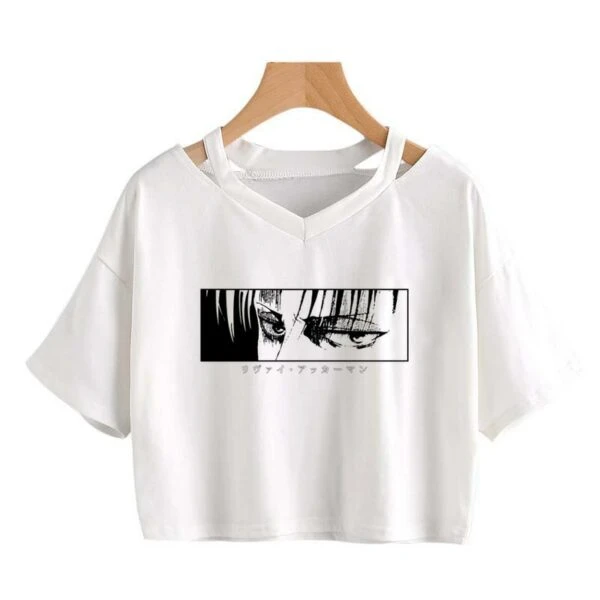 Crop Top Regard De Livaï N&B - District SNK 3 Crop Top Regard De Livaï N&B - District SNK – Image 3