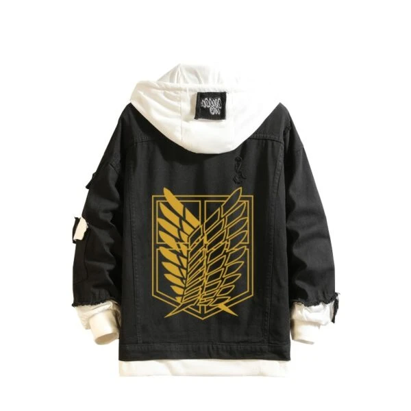 Veste Denim Noir Ailes De La Liberté Jaune - District SNK 1 Veste Denim Noir Ailes De La Liberté Jaune - District SNK