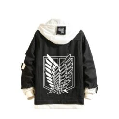 Veste Denim Noir Ailes De La Liberté N&B - District SNK