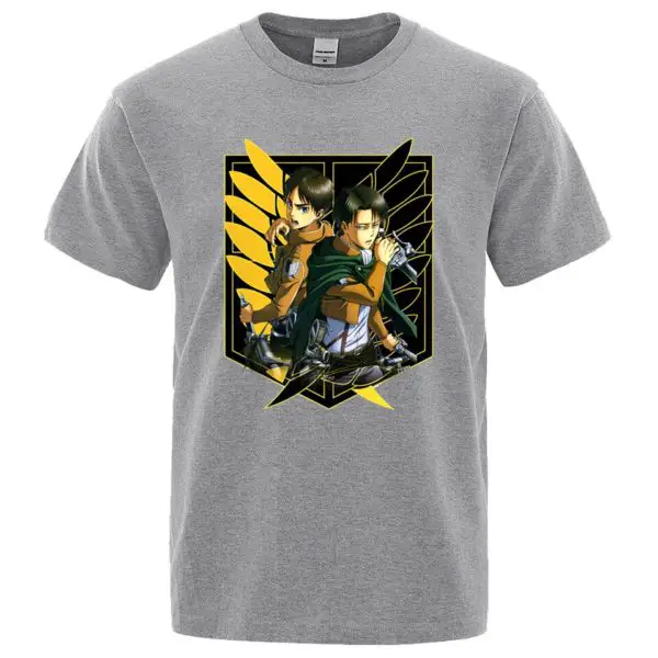 T-shirt Eren Et Livaï Ailes Jaunes - District SNK 3 T-shirt Eren Et Livaï Ailes Jaunes - District SNK – Image 3