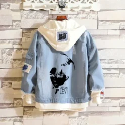 Veste Denim Bleu Captain Levi Noir - District SNK