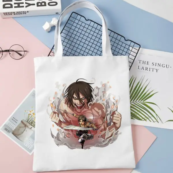 Tote Bag Eren Aka Titan Assaillant - District SNK 1 Tote Bag Eren Aka Titan Assaillant - District SNK