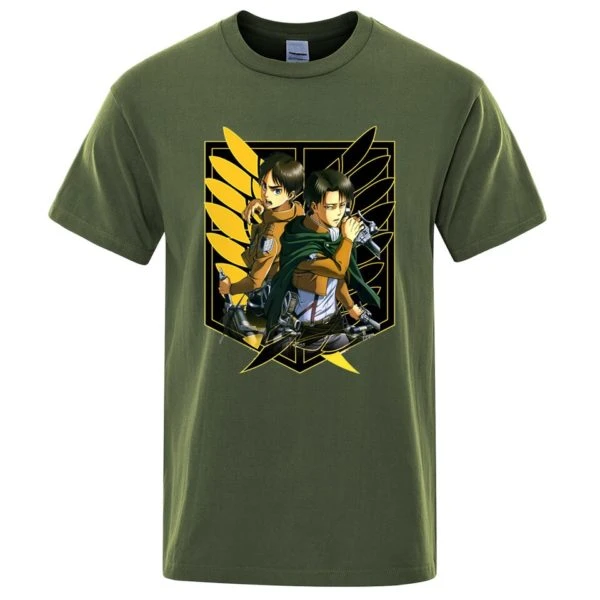 T-shirt Eren Et Livaï Ailes Jaunes - District SNK 4 T-shirt Eren Et Livaï Ailes Jaunes - District SNK – Image 4