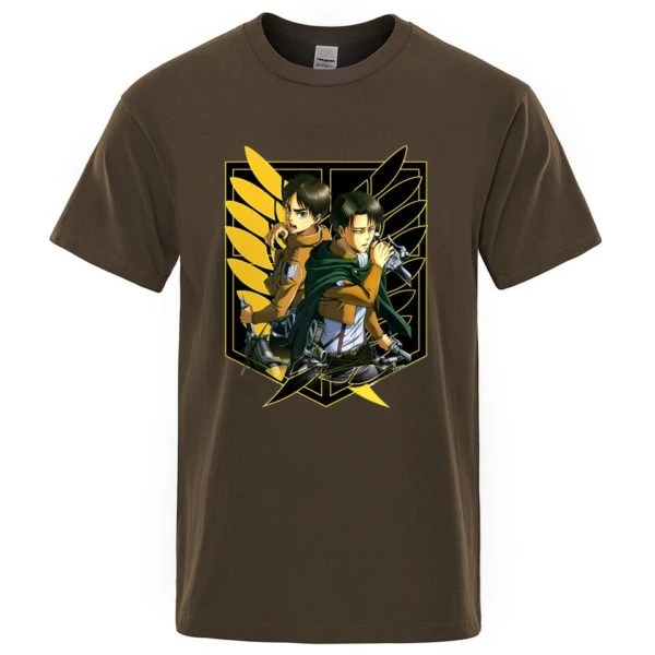 T-shirt Eren Et Livaï Ailes Jaunes - District SNK 2 T-shirt Eren Et Livaï Ailes Jaunes - District SNK – Image 2