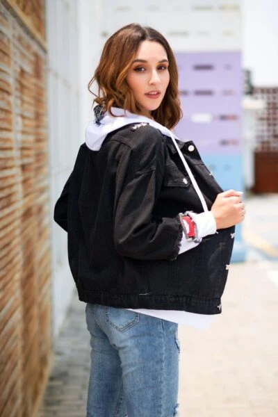 Veste Denim Noir Livaï - District SNK 3 Veste Denim Noir Livaï - District SNK – Image 3